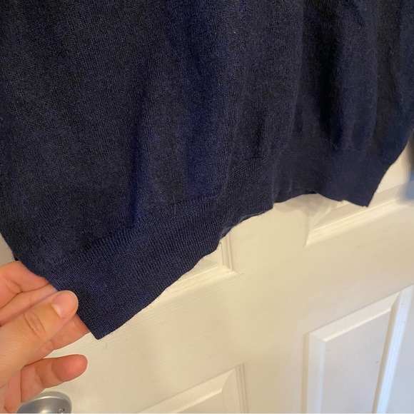 Calvin Klein Merino Wool Men's Deep Blue long sleeve V-Neck Sweater large - Picture 5 of 11